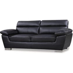 Canapé fixe en cuir reconstitué et PVC "Dallas" - 210 X 88 X 90 cm - 3 places - Noir