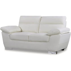 Canapé fixe en cuir reconstitué et pvc 'Dallas' - 169 x 88 x 90 cm - 2 places - Blanc