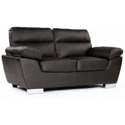 Canapé fixe en cuir reconstitué et PVC "Dallas" - 169 x 88 x 90 cm - 2 places - Chocolat