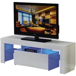 Habitat Et Jardin - Meuble tv led 'Borda' - 130 x 34 x 45 cm - Blanc laqué