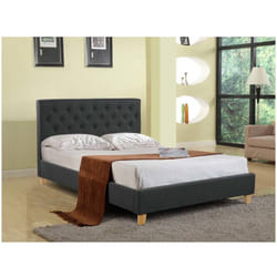 Lit double 'Emmy' - 140 x 190 cm - Gris