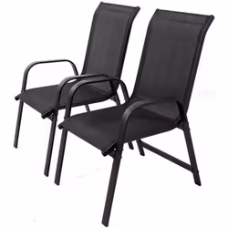 Lot de 2 fauteuils de jardin Porto alu/textilène - Noir