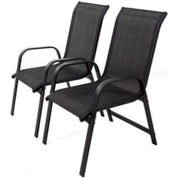 Lot de 2 fauteuils de jardin Porto alu/textilène - Noir