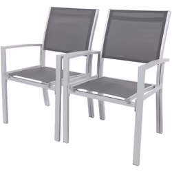 Lot de 2 fauteuils de jardin "Tropic" Lot de 2 fauteuils de jardin - Un style aux formes élégantes - Structure solide et légè ...