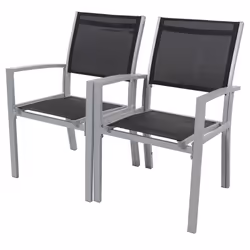 Lot de 2 fauteuils de jardin "Tropic" Lot de 2 fauteuils de jardin - Un style aux formes élégantes - Structure solide et légè ...