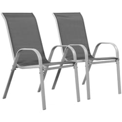 Habitat Et Jardin - Fauteuil jardin Textilène 'Cordoba' - Phoenix - Gris foncé - Lot de 2