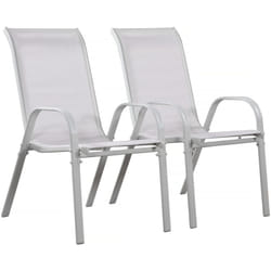 Habitat Et Jardin - Fauteuil jardin Textilène 'Cordoba' - Phoenix - Gris clair - Lot de 2