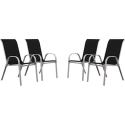 Habitat Et Jardin - Fauteuil jardin Textilène 'Cordoba' - Phoenix - Noir - Lot de 4