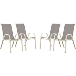 Fauteuil jardin Textilène Cordoba - Phoenix - Gris clair - Lot de 4