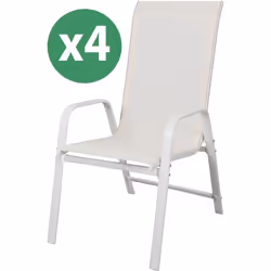 Habitat Et Jardin Fauteuil Jardin Textilène "cordoba" - Phoenix - écru - Lot De 4