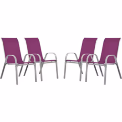 Habitat Et Jardin Fauteuil Jardin Textilène "cordoba" - Phoenix - Rose - Lot De 4