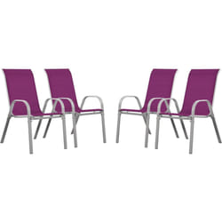 Habitat Et Jardin Fauteuil Jardin Textilène "cordoba" - Phoenix - Rose - Lot De 4