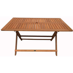 Habitat Et Jardin - Table pliante bois exotique 'Hong Kong' - Maple - 135 x 80 cm - Marron clair