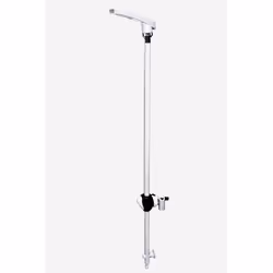 Description générale Douche extérieure blanche en ABS (acrylonitrile butadiène styrène) conçue pour être fixée sur une piscin ...