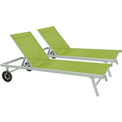 Bain de soleil en aluminium et textilène 'Bella' - Phoenix - Vert - Lot de 2