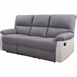 Habitat Et Jardin Canapé Relax "lincoln" - 197 X 89 X 103 Cm - 3 Places - Blanc / Gris Clair