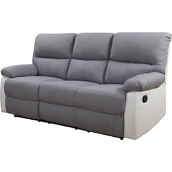 Habitat Et Jardin Canapé Relax "lincoln" - 197 X 89 X 103 Cm - 3 Places - Blanc / Gris Clair
