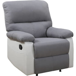 Habitat Et Jardin - Fauteuil relax 'Lincoln' - 90 x 89 x 103 cm - Blanc/Gris clair