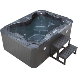 Habitat Et Jardin Spa Led "haïti" 4 Places - Enceintes Bluetooth Intégrées - Gris