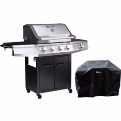Barbecue gaz 'Bingo 5' - 5 Brûleurs dont 1 latéral - 15.2kW + Housse protection - Noir