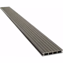 Lot de 3 lames de terrasse en composite alvéolaires - Effet brossé, rainuré sur chaque face - Dimensions: 2400x140x25mm - Sur ...