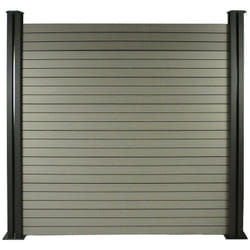 Lot de 6 lames composite de clôture - L160 cm x l25.8cm x ép. 2cm - Gris