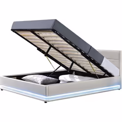 Habitat Et Jardin Lit Led Avec Coffre "anastasia" - 160 X 200 Cm - Blanc