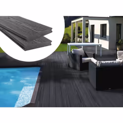Pack 5 m² - Lames de terrasse composite co-extrudées Laissez-vous séduire par ces magnifiques lames de terrasse. Elles se clo ...