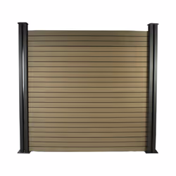 Habitat Et Jardin Kit Clôture 8 X 1.6m Composite - Kit De Fixation Offert - Marron