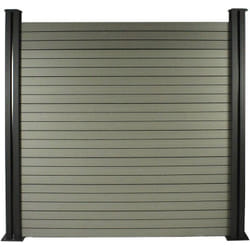 Habitat Et Jardin - Kit Clôture 1.6 x 1.2 m composite - Kit de fixation offert - Gris