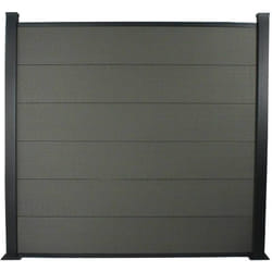 Kit Clôture 1.6 x 1.6 m composite et aluminium + profilés de finitions - Kit de fixation offert - Ardoise