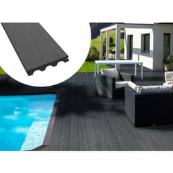 Habitat Et Jardin Pack 10 M² - Lames De Terrasse Composite Pleines - Gris Foncé