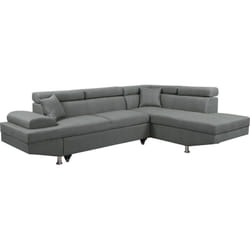 Canapé d'angle 'Sophia luxe' - 265 x 190.5 x 80/91 cm - Gris - Angle droit