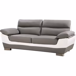 Description générale Ce canapé fixe en cuir reconstitué gris/blanc est parfait pour des moments de détente entre amis. Spacie ...