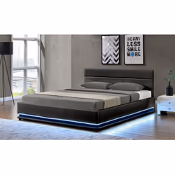 Habitat Et Jardin Lit Led Avec Coffre "anastasia" - 180 X 200 Cm - Noir