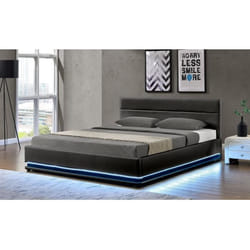 Habitat Et Jardin Lit Led Avec Coffre "anastasia" - 180 X 200 Cm - Noir
