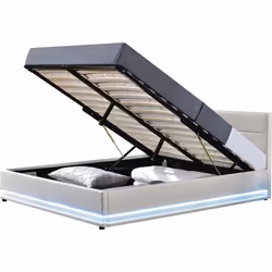 Habitat Et Jardin Lit Led Avec Coffre "anastasia" - 180 X 200 Cm - Blanc