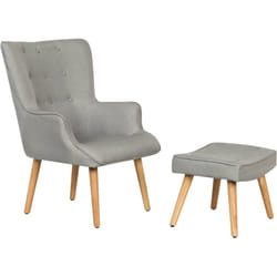Habitat Et Jardin - Fauteuil style scandinave en tissu 'Odense' - 1 place - Gris clair