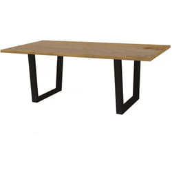 Habitat Et Jardin - Table repas 'Hollywood' - 200 x 100 x 76 cm - couleur: Chêne / Noir