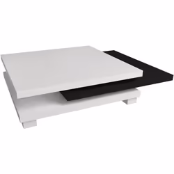 Habitat Et Jardin Table Basse "elena" - 80 X 80 X 32 Cm - Blanc / Noir