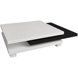 Habitat Et Jardin Table Basse "elena" - 80 X 80 X 32 Cm - Blanc / Noir