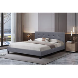 Lit double en pvc 'Julia' - 160 x 200 - Gris clair