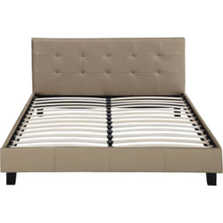 Lit double en pvc 'Julia' - 160 x 200 - Taupe