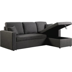 Canapé d'angle convertible/ réversible avec coffre 'Alain' - 3 places - Gris