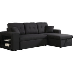 Canapé d'angle convertible/réversible 'Axel' - 3 places - Noir