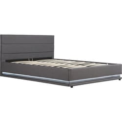 Lit LED avec coffre Anastasia - 140 x 190 - Gris foncé