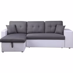 Habitat Et Jardin Canapé D'angle Convertible/réversible "axel" - 3 Places - Blanc/gris