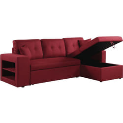 Canapé d'angle convertible/réversible 'Axel' - 3 places - Rouge