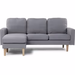 Habitat Et Jardin Canapé D'angle Réversible En Tissu "gabby" -  3 Places - Gris Clair