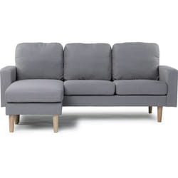 Habitat Et Jardin Canapé D'angle Réversible En Tissu "gabby" -  3 Places - Gris Clair